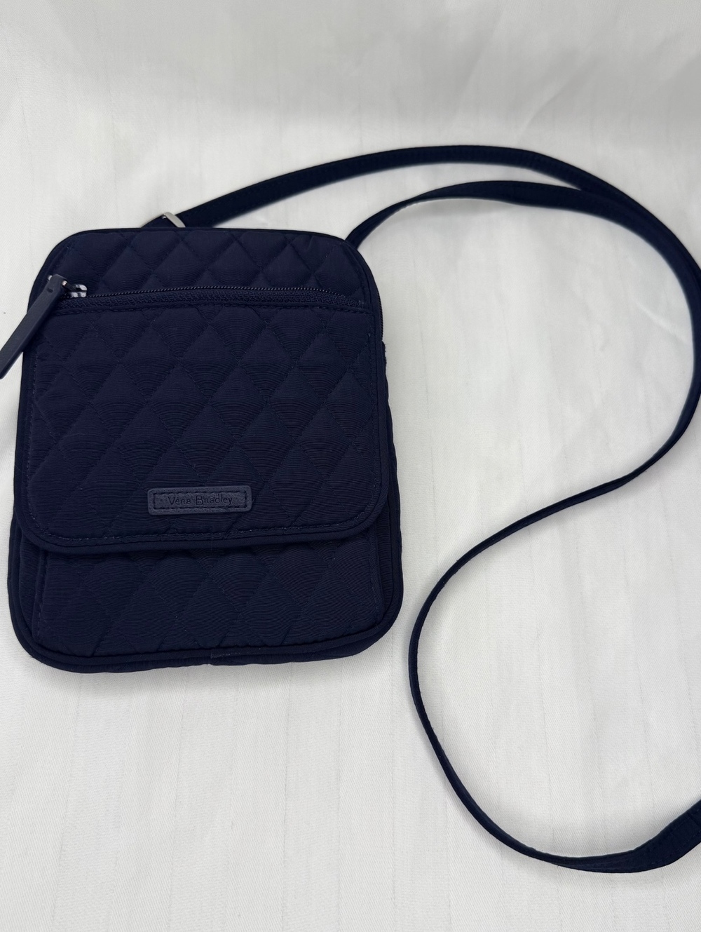 Vera Bradley Mini Hipster Crossbody Navy Quilted Floral Lining